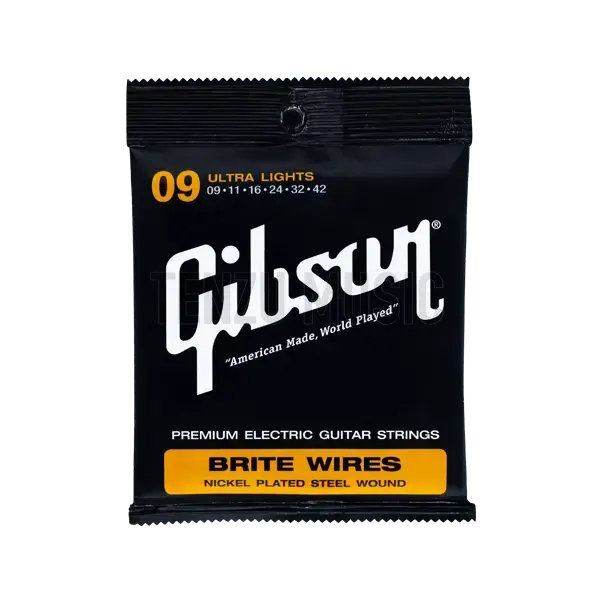 [object Object] gibson brite wires nickel plated steel wound medium light 9 42