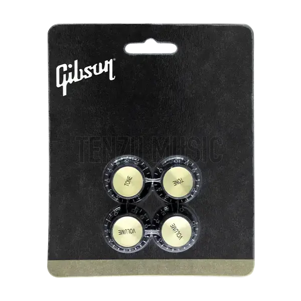[object Object] Gibson Black With Gold Top Hat Knobs  4 pack